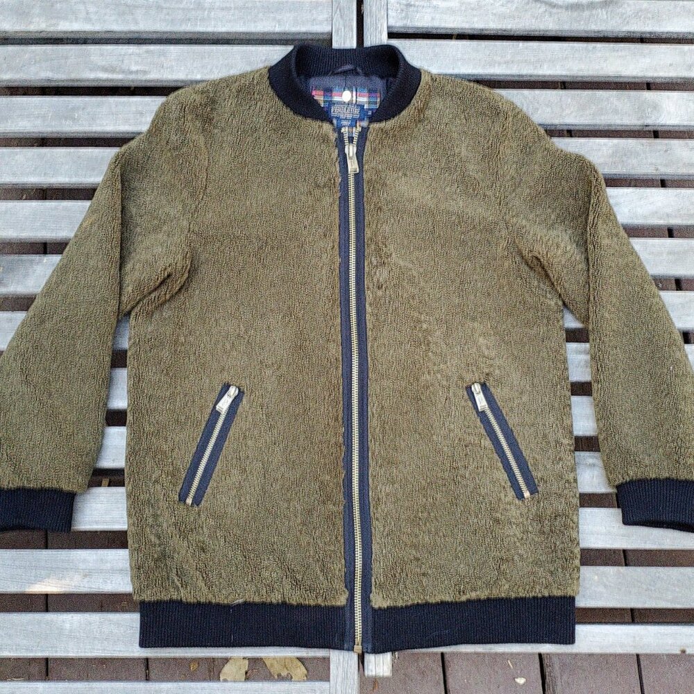 Pendleton Bomber Jacket Coat Olive Green, Black - image 2